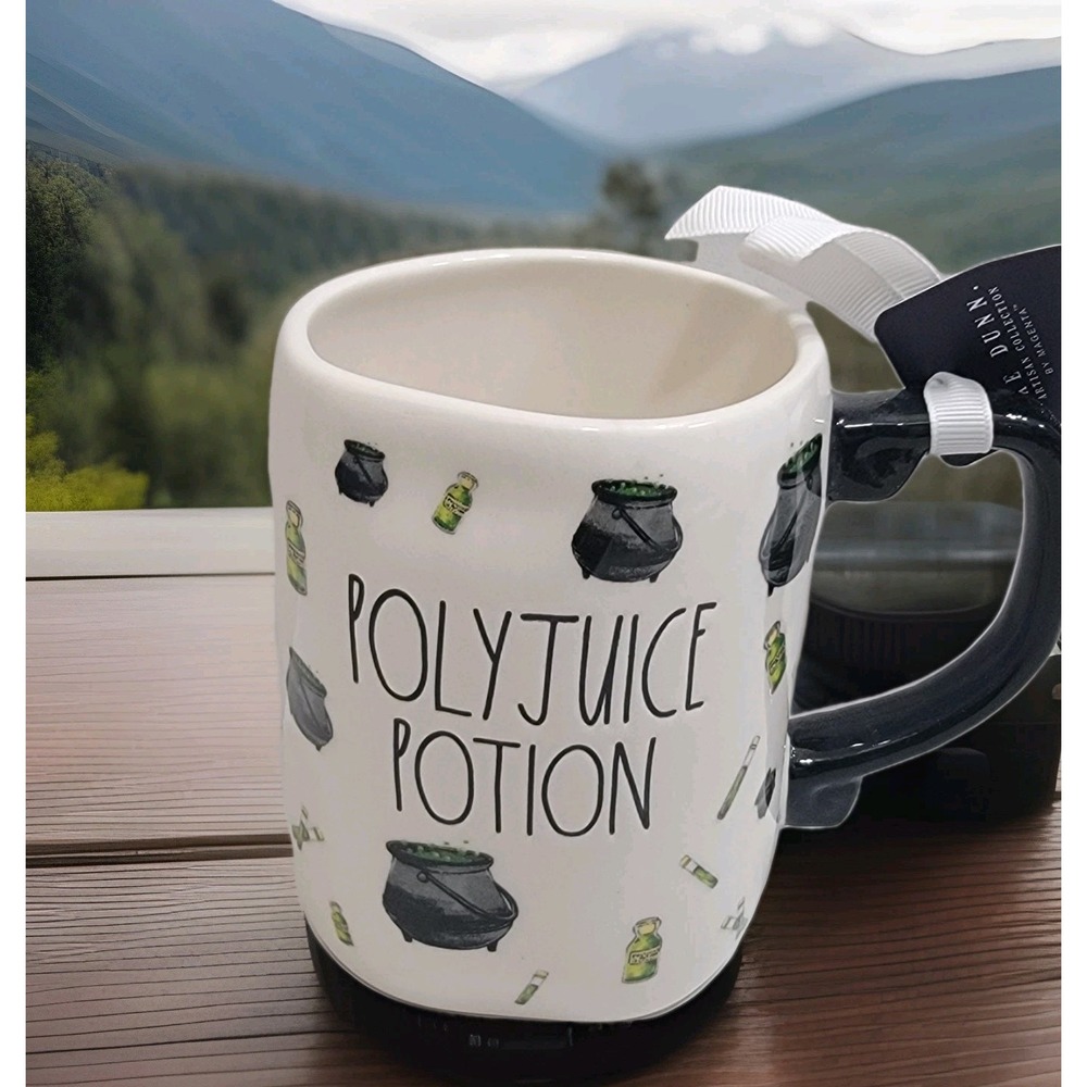 NEW! Rae Dunn Harry Potter "Polyjuice Potion" All Over Print Mug DOUBLE SIDED